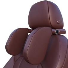 A05 Adjustable Car Auto U-shaped Memory Foam Neck Rest Cushion Seat Pillow with Hook & Mobile Phone Holder (Coffee)