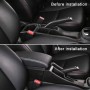 Car Modification Center Armrest Box Microfiber Leather Type for Honda Fit 2014-2020 (Black White)