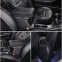 Car Multi-functional Dual USB Armrest Box Booster Pad, Microfiber Leather Curved Type (Black White)