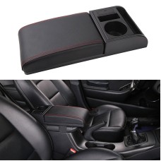 Автомобиль многофункциональная двойная USB-подлокотника Boster Pad, Microfiber Leather Straight Type (черный красный)