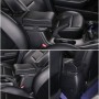 Car Multi-functional Dual USB Armrest Box Booster Pad, Carbon Fiber Leather Curved Type (Black)