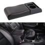 Car Multi-functional Dual USB Armrest Box Booster Pad, Carbon Fiber Leather Curved Type (Black Red)