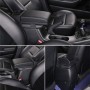 Car Multi-functional Dual USB Armrest Box Booster Pad, Carbon Fiber Leather Straight Type (Black)