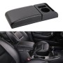 Car Multi-functional Dual USB Armrest Box Booster Pad, Carbon Fiber Leather Straight Type (Black White)