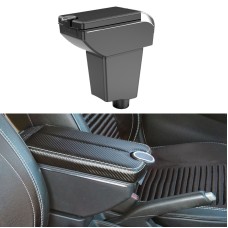 Car Center Armrest Box Plating Double Open Microfiber Leather Type for Renault Captur Clio4 2014(Black White)