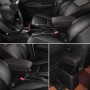 Car Center Armrest Box Microfiber Leather Type for Renault Duster 2019 (Black Red)