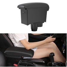 Car Center Armrest Box Microfiber Leather Type for Renault Duster 2019 (Black White)