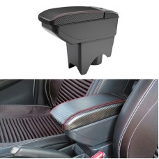 Car Center Armrest Box Carbon Fiber Leather Type for BMW mini Cooper 2022 (Black Red)