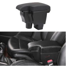 Car Center Armrest Box Microfiber Leather Type for Mazda CX-3 (Black White)