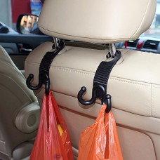 2 PCS Young Player Claw Shape Durable Car Seat Back Hook Trunk Bag Hanger Holder Auto Headrest Luggage Hook (Black)