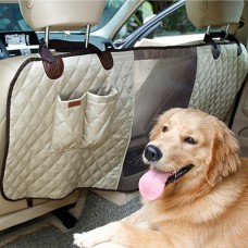 Deluxe Travel Pet Dog Car Seat Fence Safety Barrier Pet Fence Rear Row Seat Safety Isolation Net Protection, Size: 124 x 46 x 31cm(Beige)