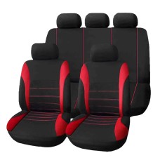 9 PCS Four Seasons Universal Seat Cover Cushion Car Fur Seat Covers Set Universal Cushion(Red)