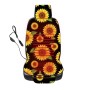 Car Seat Cover Car Cushion Car Seat Sunflower Printing, Product specifications: Heating(Green Leaves on Black)