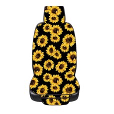 Car Seat Cover Car Cushion Car Seat Sunflower Printing, Product specifications: No Heating(Black)