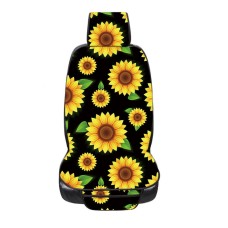 Car Seat Cover Car Cushion Car Seat Sunflower Printing, Product specifications: No Heating(Green Leaves on Black)