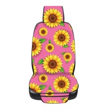 Car Seat Cover Car Cushion Car Seat Sunflower Printing, Product specifications: No Heating(Green Leaf on Pink)