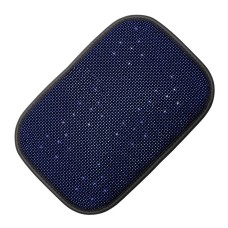 Car Diamond Armrest Box Cushion Personalized Car Decorations Dirt And Non-Slip(Black Blue Diamond)