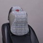 Car Seat Neck Pillow And Back Pad Linen Memory Cotton Soothing Car Cushion(Linen Blue Headrest)