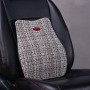 Car Seat Neck Pillow And Back Pad Linen Memory Cotton Soothing Car Cushion(Linen Black Waist Pad)