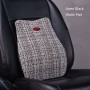 Car Seat Neck Pillow And Back Pad Linen Memory Cotton Soothing Car Cushion(Linen Black Waist Pad)