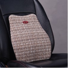 Car Seat Neck Pillow And Back Pad Linen Memory Cotton Soothing Car Cushion(Linen Coffee Waist Pad)