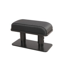 Car Arm Handle Seat Left Hand Elbow Tray Universal Leather Increasing Pad Central Armrest Box(Black+White Line)