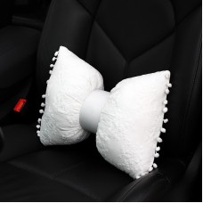 Car Lace Head Waist Pillow Elastic Cotton Neck Pillow Waist Pad Car Female Decorative Supplies, Colour: White Lumbar Pillow