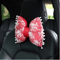 Car Lace Head Waist Pillow Elastic Cotton Neck Pillow Waist Pad Car Female Decorative Supplies, Colour: Red Headrest