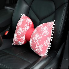 Car Lace Head Waist Pillow Elastic Cotton Neck Pillow Waist Pad Car Female Decorative Supplies, Colour: Red Lumbar Pillow