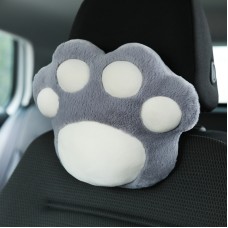 Car Plush Head Pillow Cat Claw Car Neck Pillow Car Female Decorative Supplies, Colour: Gray Headrest