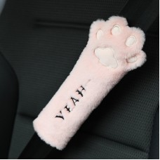 Car Plush Head Pillow Cat Claw Car Neck Pillow Car Female Decorative Supplies, Colour: Pink Shoulder Pad