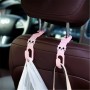 2 PCS Cute Cat Car Back Seat Hanger Storage Hook Car Accessories Sundries Hanger Holder(Pink)