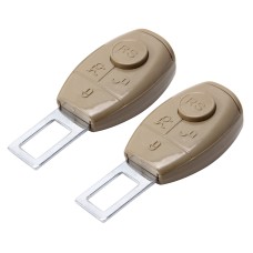 2 PCS RS-02 Universal Car Seat Belt Extension Buckle Car Safety Belt Clip Vehicle Mounted Car Safety Seat Belt Buckle Clip(Khaki)