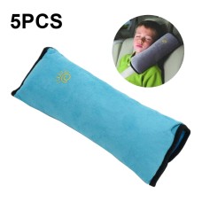 5pcs Children Car Seat Belt Protective Cover Thickened Plush Shoulder Pillow(Blue)