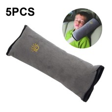 5pcs Children Car Seat Belt Protective Cover Thickened Plush Shoulder Pillow(Gray)