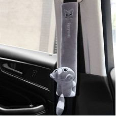 002 Cute Cartoon Thicked Seat Belt Anti-Strangled Protective Cushion, Length: 30.5cm (Gray Cat)