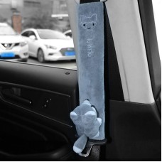 002 Cute Cartoon Thicked Seat Belt Anti-Strangled Protective Cushion, Length: 30.5cm (Gray Fox)