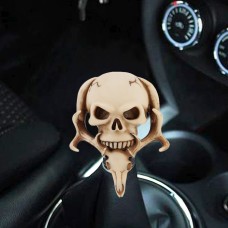 Универсальный автомобиль автомобиль Creative Skull Double Heads Closed Cover Cover Manual Автоматическая ручка переключения передач (бежевый)
