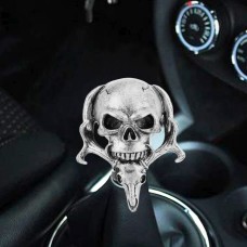 Универсальный автомобиль автомобиль Creative Skull Double Heads Closed Cover Cover Manual Автоматическая ручка переключения передач (серебро)