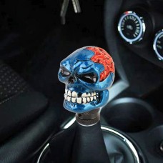 Universal Skull Head Shape Manual or Automatic Gear Shift Knob, Size: 8.7x5.5cm (Blue)