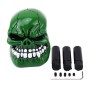 Universal Skull Head Shape ABS Manual or Automatic Gear Shift Knob  with Three Rubber Covers Fit for All Car(Green)