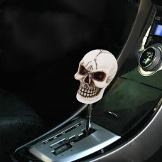 Universal Skull Head Shape ABS Manual or Automatic Gear Shift Knob  with Three Rubber Covers Fit for All Car(White)