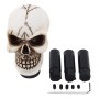 Universal Skull Head Shape ABS Manual or Automatic Gear Shift Knob  with Three Rubber Covers Fit for All Car(White)