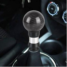 Universal Car Pressable Telescopic Carbon Fiber Gear Head Gear Shift Knob, Length: 9.5cm (Black)