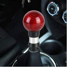 Universal Car Pressable Telescopic Carbon Fiber Gear Head Gear Shift Knob, Length: 9.5cm (Red)