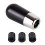 Universal Car Small Ellipsoid Resin + Carbon Fiber Metal Gear Shift Knob (Black)