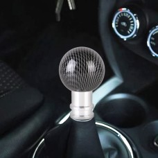 Universal Car Carbon Fiber Texture Metal Gear Shift Knob (Silver Black)