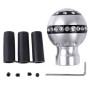 Car Universal Round Shaped Ergonomic Aluminum Manual Gear Shift Knob with Crystals(Silver)