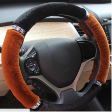 Diamond Cute Plush Steering Wheel Cover (Colour: Brown, Adaptation Steering wheel diameter: 38cm)