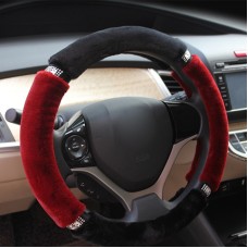 Diamond Cute Plush Steering Wheel Cover (Colour: Red, Adaptation Steering wheel diameter: 38cm)